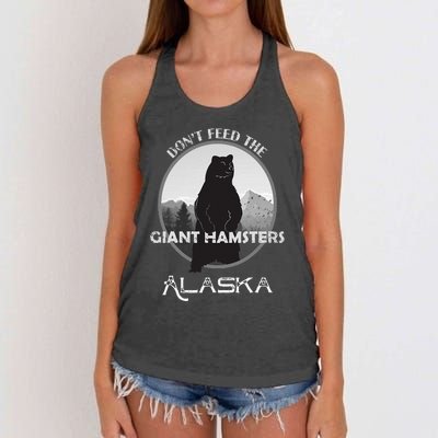 Funny Alaska Grizzly Bear Gift Kodiak Grizzlies Souvenir Women's Knotted Racerback Tank