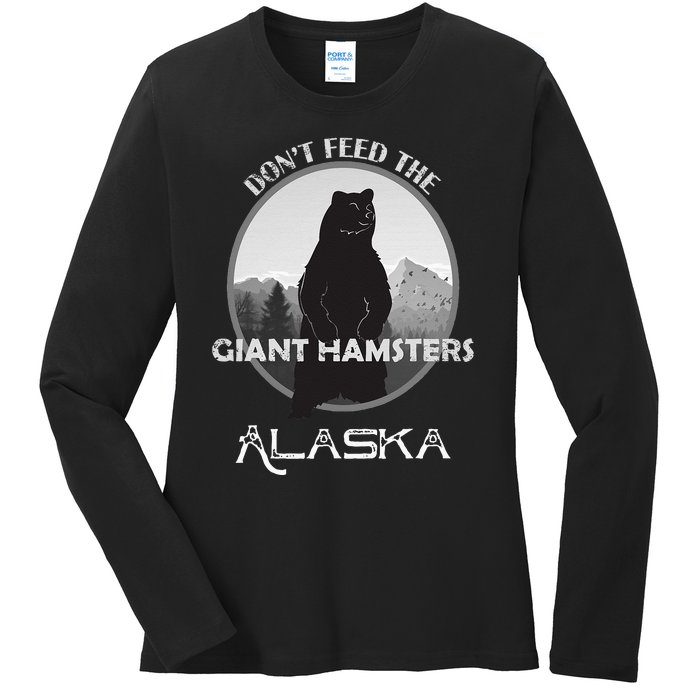 Funny Alaska Grizzly Bear Gift Kodiak Grizzlies Souvenir Ladies Long Sleeve Shirt