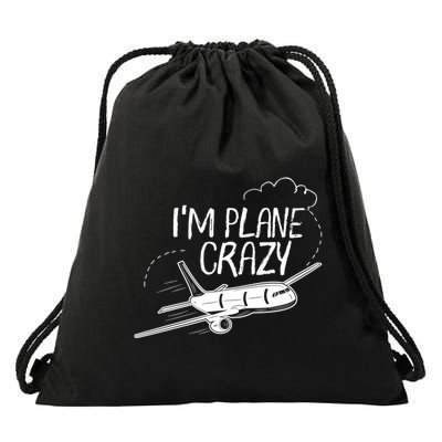 Funny Airplane Gift For Plane Lovers Plane Crazy Gift Drawstring Bag