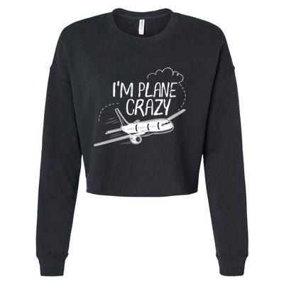 Funny Airplane Gift For Plane Lovers Plane Crazy Gift Cropped Pullover Crew