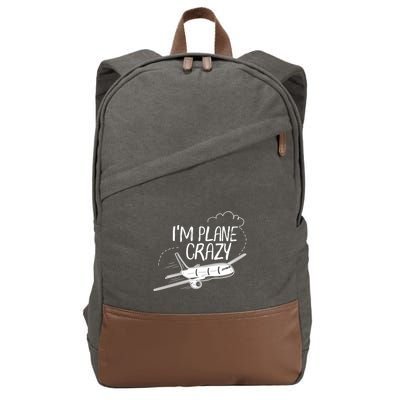 Funny Airplane Gift For Plane Lovers Plane Crazy Gift Cotton Canvas Backpack