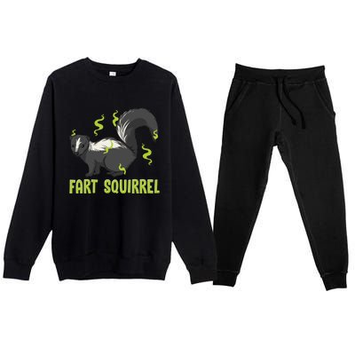 Funny Animal Gift Adults Fart Squirrel Gift Premium Crewneck Sweatsuit Set