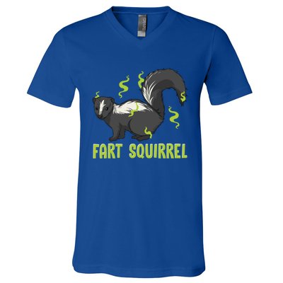 Funny Animal Gift Adults Fart Squirrel Gift V-Neck T-Shirt