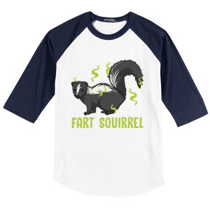 Funny Animal Gift Adults Fart Squirrel Gift Baseball Sleeve Shirt