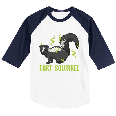 Funny Animal Gift Adults Fart Squirrel Gift Baseball Sleeve Shirt