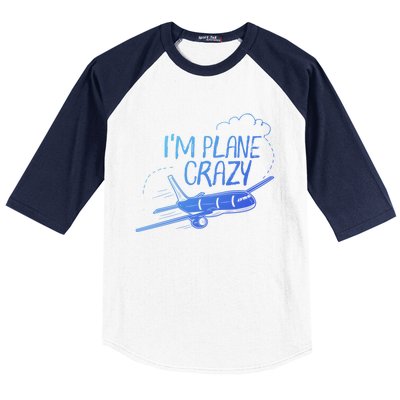 Funny Airplane Gift For Plane Lovers Plane Crazy Cute Gift Baseball Sleeve Shirt