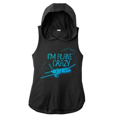 Funny Airplane Gift For Plane Lovers Plane Crazy Cute Gift Ladies PosiCharge Tri-Blend Wicking Draft Hoodie Tank