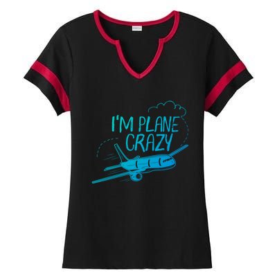 Funny Airplane Gift For Plane Lovers Plane Crazy Cute Gift Ladies Halftime Notch Neck Tee