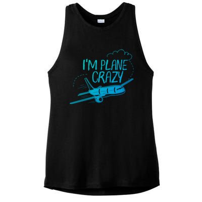 Funny Airplane Gift For Plane Lovers Plane Crazy Cute Gift Ladies PosiCharge Tri-Blend Wicking Tank