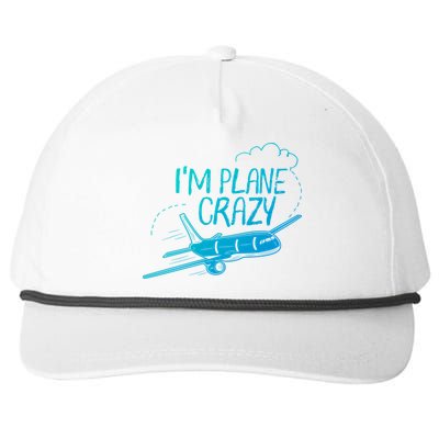 Funny Airplane Gift For Plane Lovers Plane Crazy Cute Gift Snapback Five-Panel Rope Hat