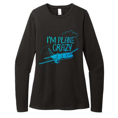 Funny Airplane Gift For Plane Lovers Plane Crazy Cute Gift Womens CVC Long Sleeve Shirt