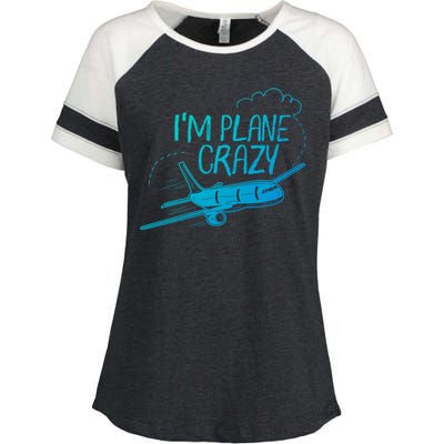 Funny Airplane Gift For Plane Lovers Plane Crazy Cute Gift Enza Ladies Jersey Colorblock Tee