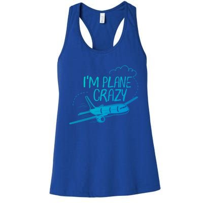 Funny Airplane Gift For Plane Lovers Plane Crazy Cute Gift Women's Racerback Tank