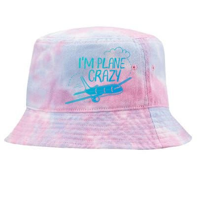 Funny Airplane Gift For Plane Lovers Plane Crazy Cute Gift Tie-Dyed Bucket Hat