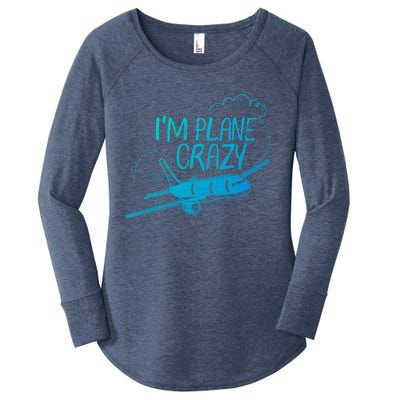 Funny Airplane Gift For Plane Lovers Plane Crazy Cute Gift Women's Perfect Tri Tunic Long Sleeve Shirt