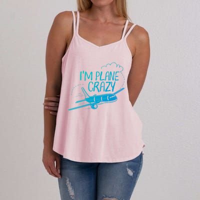 Funny Airplane Gift For Plane Lovers Plane Crazy Cute Gift Women's Strappy Tank