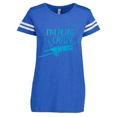 Funny Airplane Gift For Plane Lovers Plane Crazy Cute Gift Enza Ladies Jersey Football T-Shirt