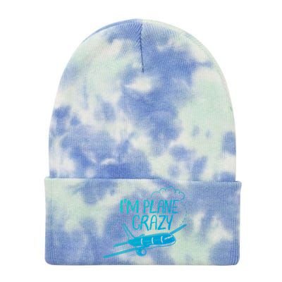 Funny Airplane Gift For Plane Lovers Plane Crazy Cute Gift Tie Dye 12in Knit Beanie