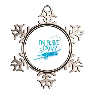 Funny Airplane Gift For Plane Lovers Plane Crazy Cute Gift Metallic Star Ornament