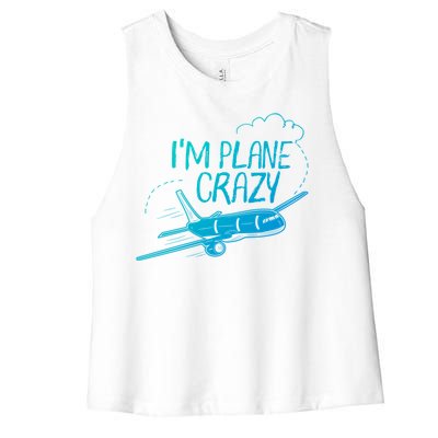 Funny Airplane Gift For Plane Lovers Plane Crazy Cute Gift Women's Racerback Cropped Tank