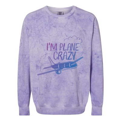 Funny Airplane Gift For Plane Lovers Plane Crazy Cute Gift Colorblast Crewneck Sweatshirt