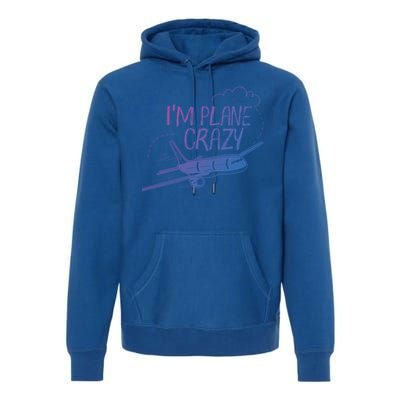 Funny Airplane Gift For Plane Lovers Plane Crazy Cute Gift Premium Hoodie