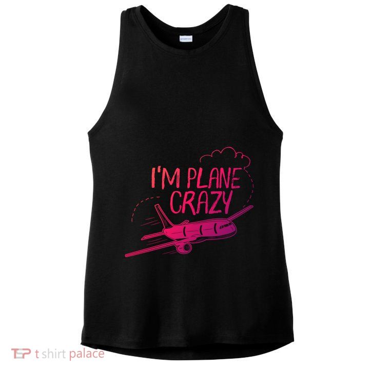 Funny Airplane Gift For Plane Lovers Plane Crazy Cute Gift Ladies PosiCharge Tri-Blend Wicking Tank