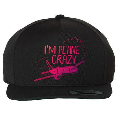 Funny Airplane Gift For Plane Lovers Plane Crazy Cute Gift Wool Snapback Cap