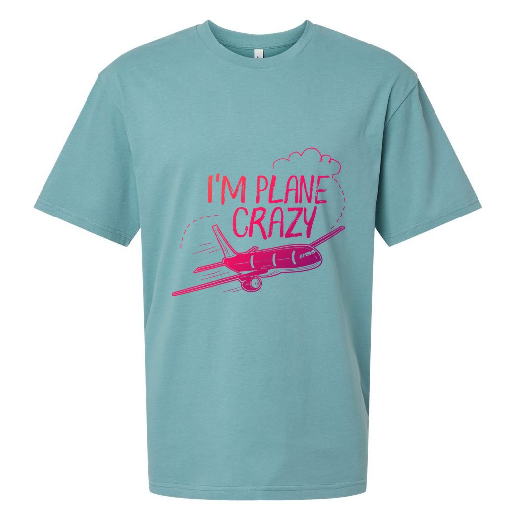 Funny Airplane Gift For Plane Lovers Plane Crazy Cute Gift Sueded Cloud Jersey T-Shirt