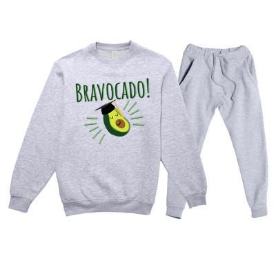 Funny Avocado Graduation Gift Bravocado Bravo Cado Cute Premium Crewneck Sweatsuit Set