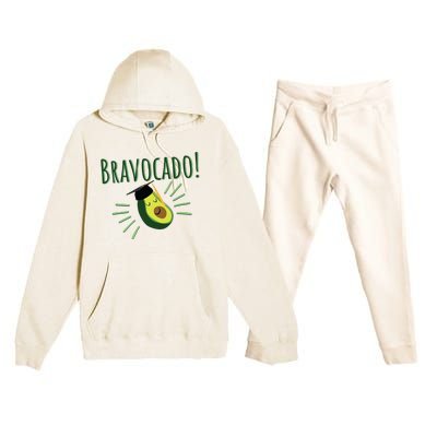 Funny Avocado Graduation Gift Bravocado Bravo Cado Cute Premium Hooded Sweatsuit Set