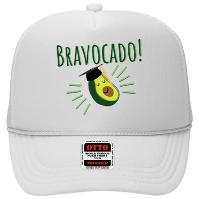 Funny Avocado Graduation Gift Bravocado Bravo Cado Cute High Crown Mesh Back Trucker Hat