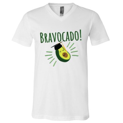 Funny Avocado Graduation Gift Bravocado Bravo Cado Cute V-Neck T-Shirt