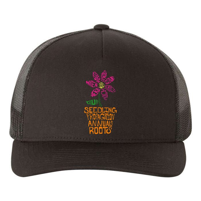 Flower and Garden Pot Words Design For Gardeners Garden Yupoong Adult 5-Panel Trucker Hat