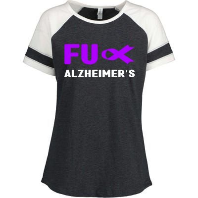 Fuck Alzheimer's Gift Fuck Detia Alzheimer's Awareness Gift Enza Ladies Jersey Colorblock Tee