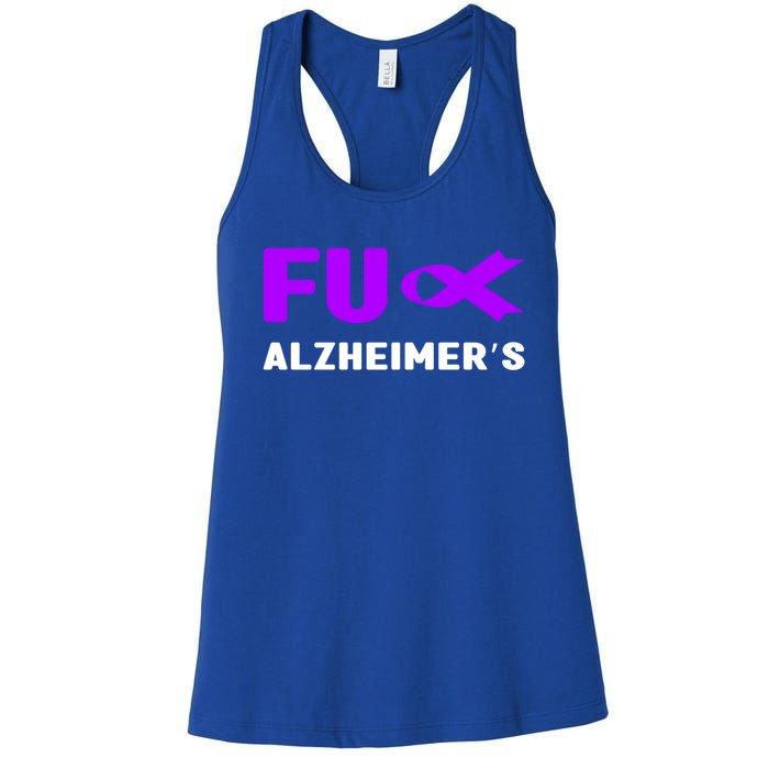 Fuck Alzheimer's Gift Fuck Detia Alzheimer's Awareness Gift Women's Racerback Tank