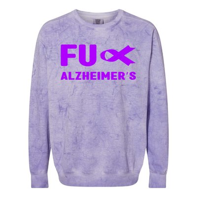 Fuck Alzheimer's Gift Fuck Detia Alzheimer's Awareness Gift Colorblast Crewneck Sweatshirt