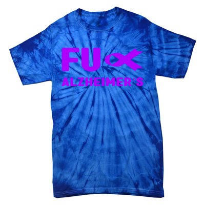 Fuck Alzheimer's Gift Fuck Detia Alzheimer's Awareness Gift Tie-Dye T-Shirt