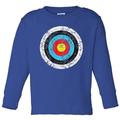 Funny Archery Gift For Archer Bullseye Target Toddler Long Sleeve Shirt