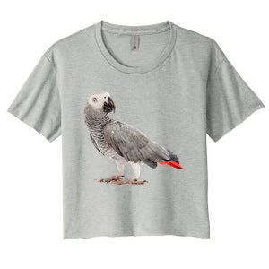 Funny African Grey Parrot Bird Gift Women's Crop Top Tee