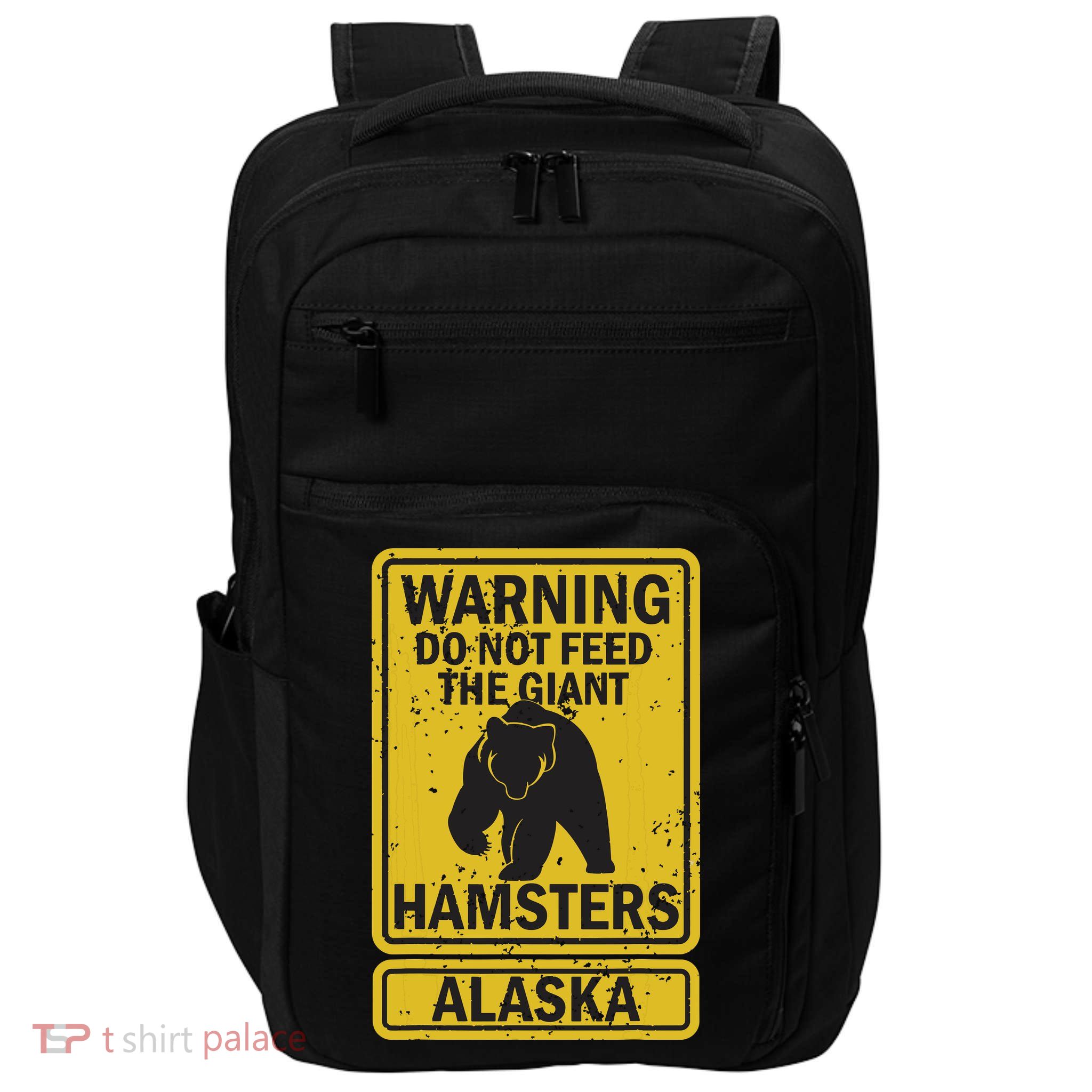 Funny Alaska Grizzly Brown Kodiak Bear Gift Impact Tech Backpack