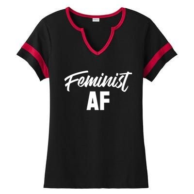 Feminist Af Gift Ladies Halftime Notch Neck Tee