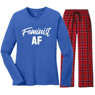 Feminist Af Gift Women's Long Sleeve Flannel Pajama Set 