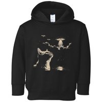 Funny Animal Graphic Cat Selfie With Ufos Weird Toddler Hoodie