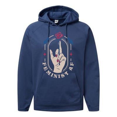 Feminist Af Gift Performance Fleece Hoodie