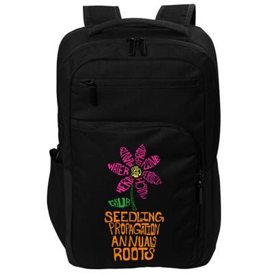 Flower And Garden Pot Words Design For Gardeners Garden Impact Tech Backpack