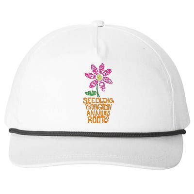 Flower And Garden Pot Words Design For Gardeners Garden Snapback Five-Panel Rope Hat