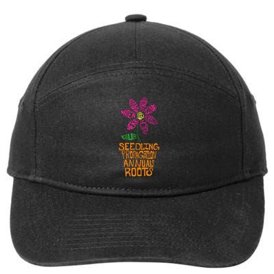 Flower And Garden Pot Words Design For Gardeners Garden 7-Panel Snapback Hat