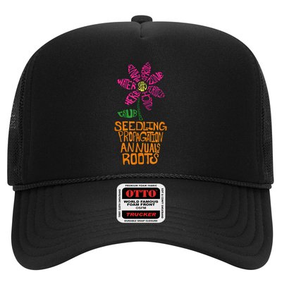 Flower And Garden Pot Words Design For Gardeners Garden Trucker Hat