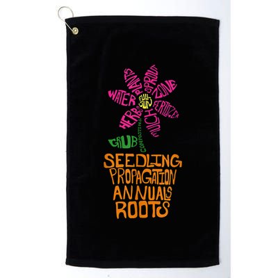 Flower And Garden Pot Words Design For Gardeners Garden Golf Towel